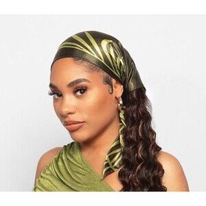 INH X RAYE RAYE Gorgeous Green Satin Scarf